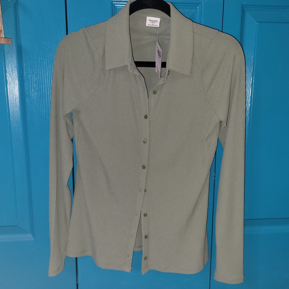 Abercrombie & Fitch Sage Ribbed Polo